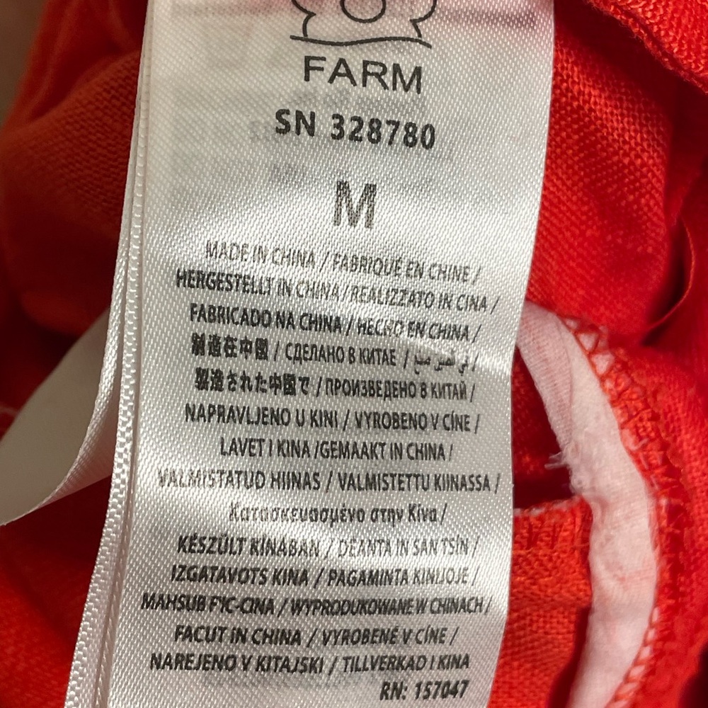 FARM Rio Bright Red Puff Sleeve Romper - Picture 9 of 9